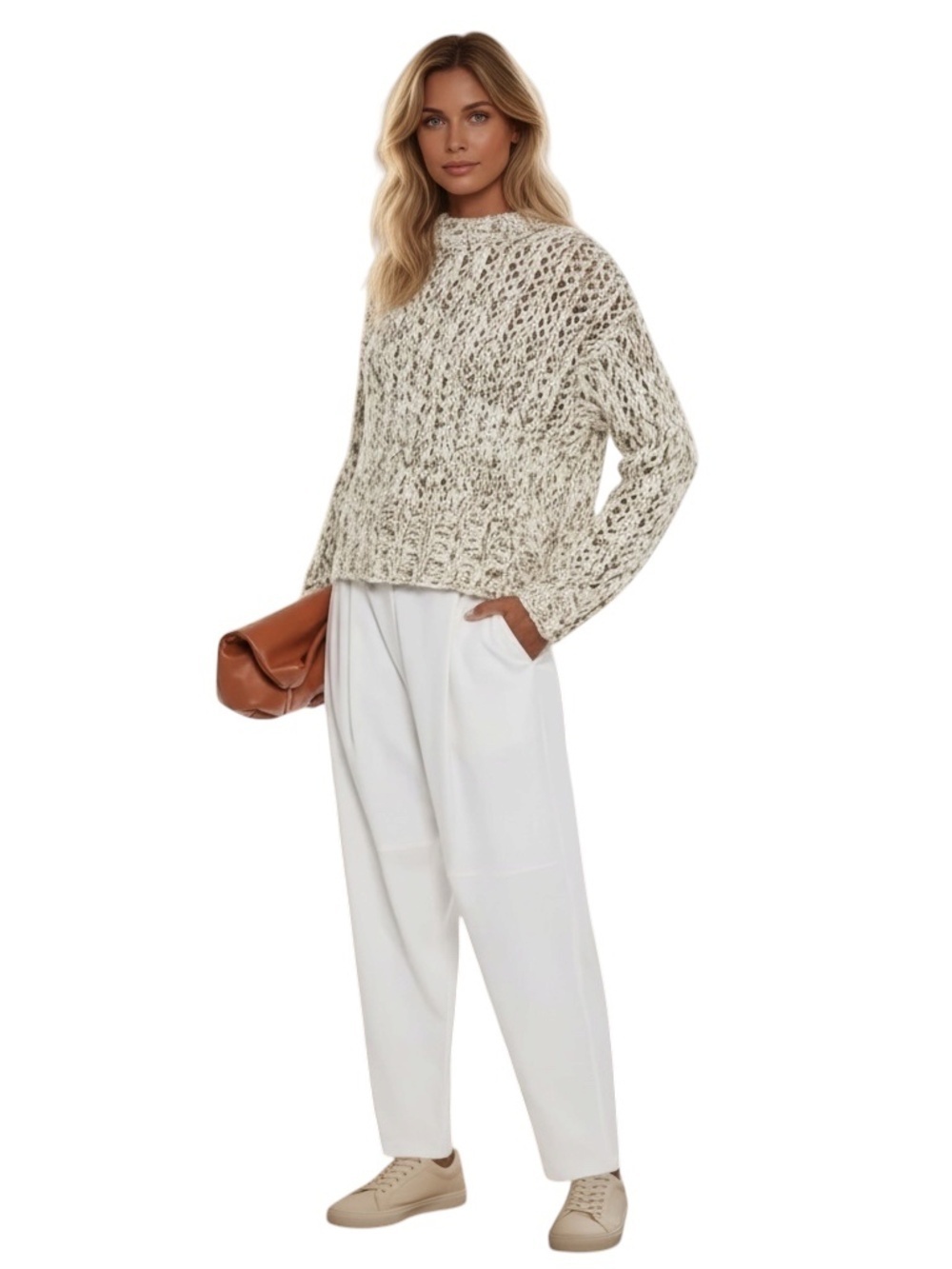 THEORY Marled Wool And Cashmere Blend Sweater Size P